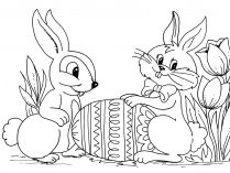 Conejos de Pascua para colorear
