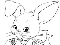 Dibujo infantil del conejo de Pascua